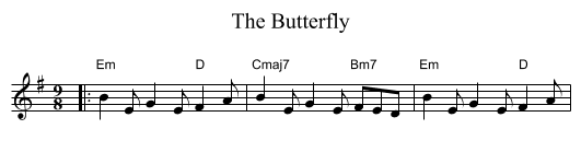The Butterfly - staff notation