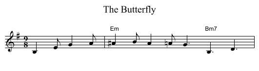 The Butterfly - staff notation
