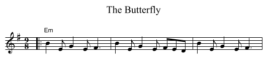 The Butterfly - staff notation