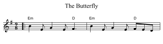 The Butterfly - staff notation