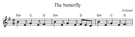 The butterfly - staff notation