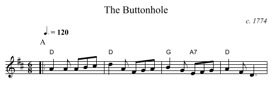 The Buttonhole - staff notation