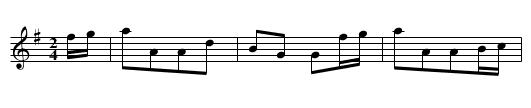 the BUTTONHOLE - staff notation