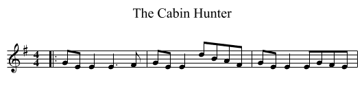 The Cabin Hunter - staff notation