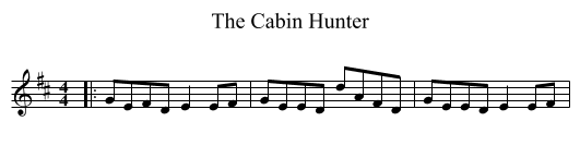 The Cabin Hunter - staff notation