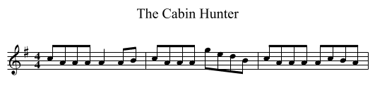 The Cabin Hunter - staff notation