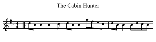 The Cabin Hunter - staff notation