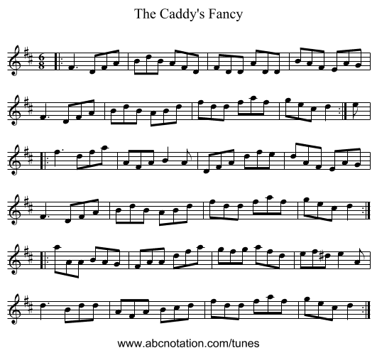 The Caddy's Fancy - staff notation