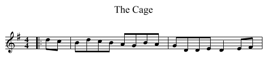 The Cage - staff notation