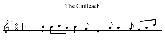 The Cailleach - staff notation