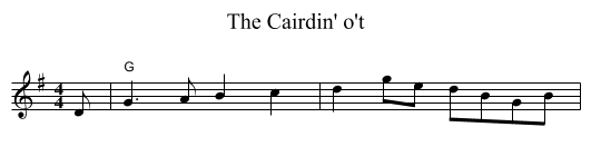 The Cairdin' o't - staff notation