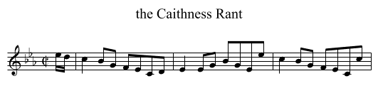 the Caithness Rant - staff notation