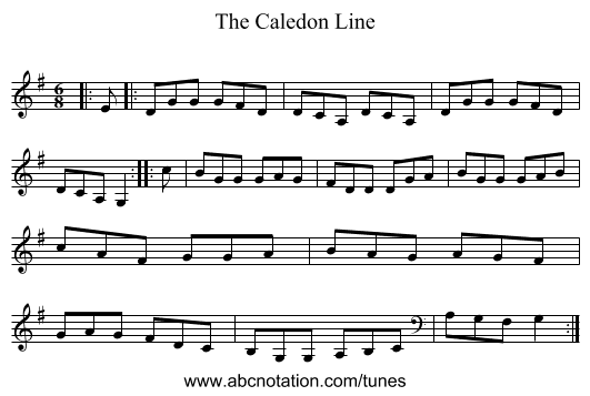 The Caledon Line - staff notation