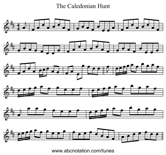 The Caledonian Hunt - staff notation