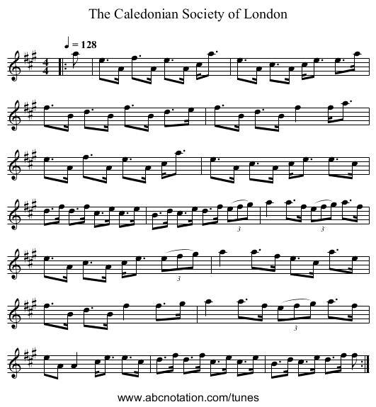 The Caledonian Society of London - staff notation