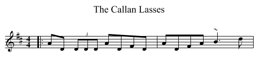 The Callan Lasses - staff notation