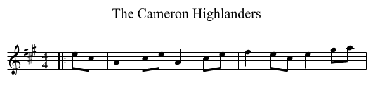 The Cameron Highlanders - staff notation