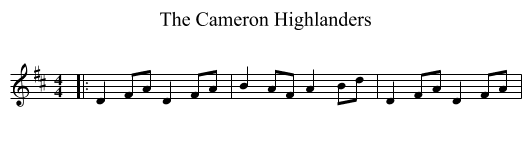 The Cameron Highlanders - staff notation