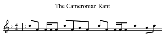 The Cameronian Rant - staff notation
