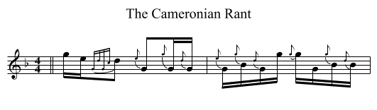 The Cameronian Rant - staff notation