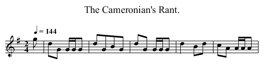 The Cameronian's Rant. - staff notation