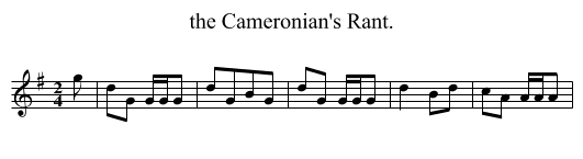 the Cameronian's Rant. - staff notation