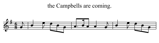the Campbells are coming. - staff notation