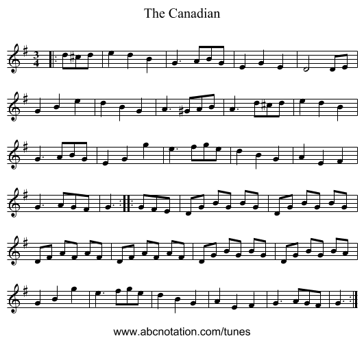 The Canadian - staff notation