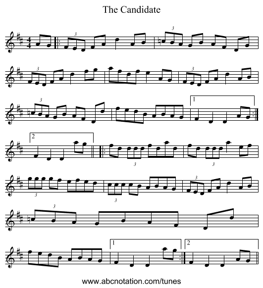 The Candidate - staff notation