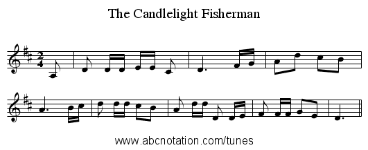 The Candlelight Fisherman - staff notation