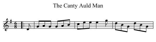 The Canty Auld Man - staff notation