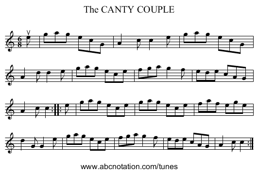 The CANTY COUPLE - staff notation