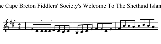 The Cape Breton Fiddlers' Society's Welcome To The Shetland Islands - staff notation