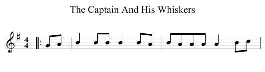 The Captain And His Whiskers - staff notation