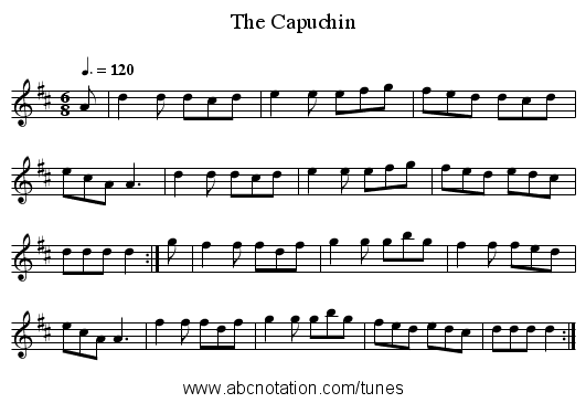 The Capuchin - staff notation