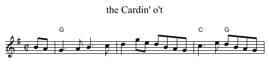 the Cardin' o't - staff notation