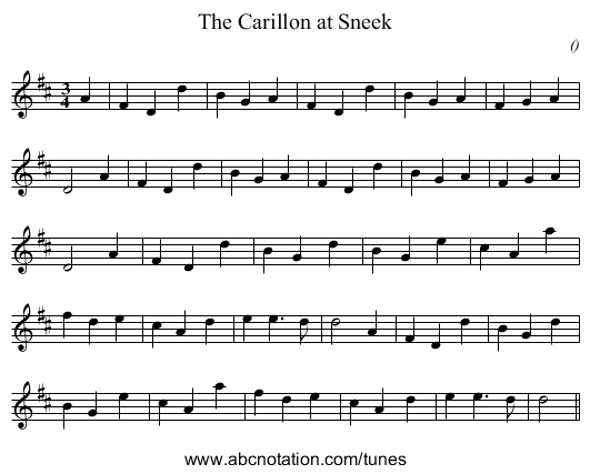 The Carillon at Sneek - staff notation