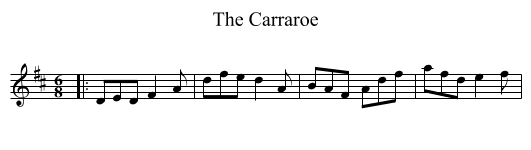 The Carraroe - staff notation