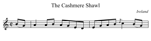 The Cashmere Shawl - staff notation