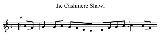 the Cashmere Shawl - staff notation