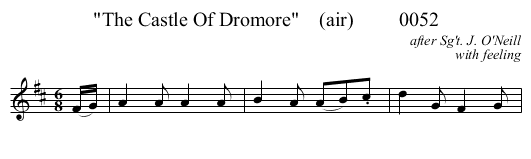 The Castle Of Dromore    (air)         0052 - staff notation