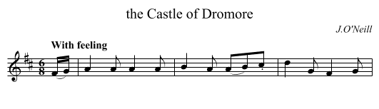 the Castle of Dromore - staff notation