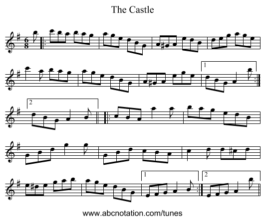 The Castle - staff notation