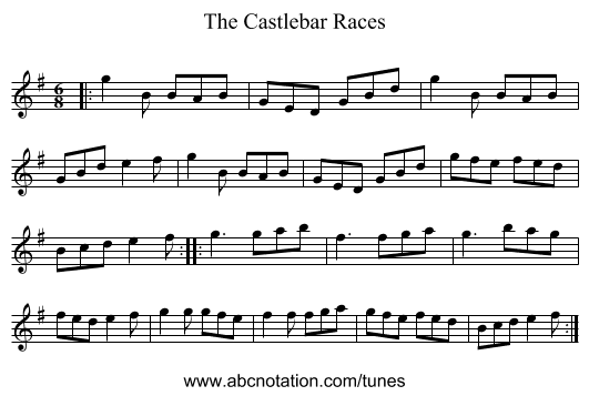 The Castlebar Races - staff notation