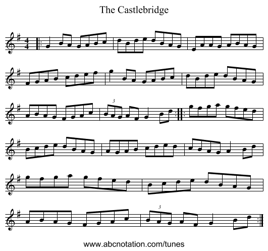 The Castlebridge - staff notation