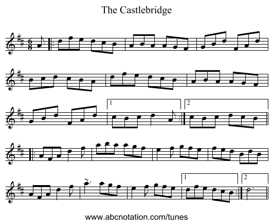 The Castlebridge - staff notation
