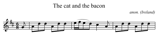 The cat and the bacon - staff notation