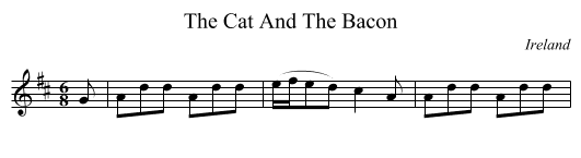 The Cat And The Bacon - staff notation