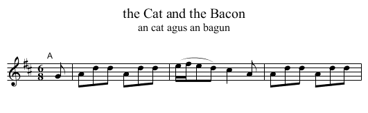 the Cat and the Bacon - staff notation