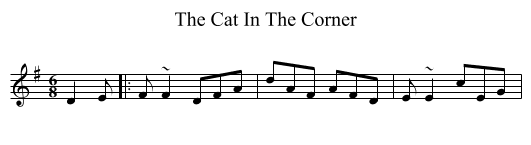 The Cat In The Corner - staff notation
